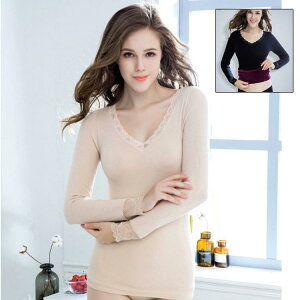 秋冬 レディースインナー 女性用 インナーウェア 裏起毛 Vネック 肌着 アンダーウェア 長袖シャツ 防寒インナー 暖かい 下着 保温タイツ トップス