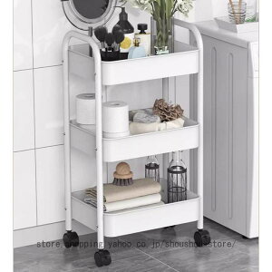 キッチンワゴン ラック 収納カート バスケット キャスター付き ハンドル付き 3段 4段 キッチンカウンター インテリア 収納 小物 雑貨 台所