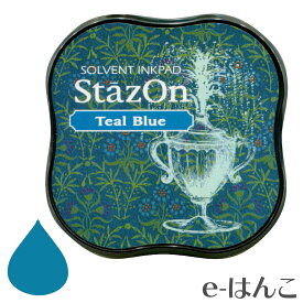 【 サプライ 】 【 ツキネコ 】 万能スタンプパッド　ステイズオン・ミディ 《ライトカラー》 ティールブルー（Teal Blue/SZM-63） 【店頭受取対応商品】【YOUNG zone】【HLS_DU】 長持ち 書画 落款 おなまえ ゴム印 油性