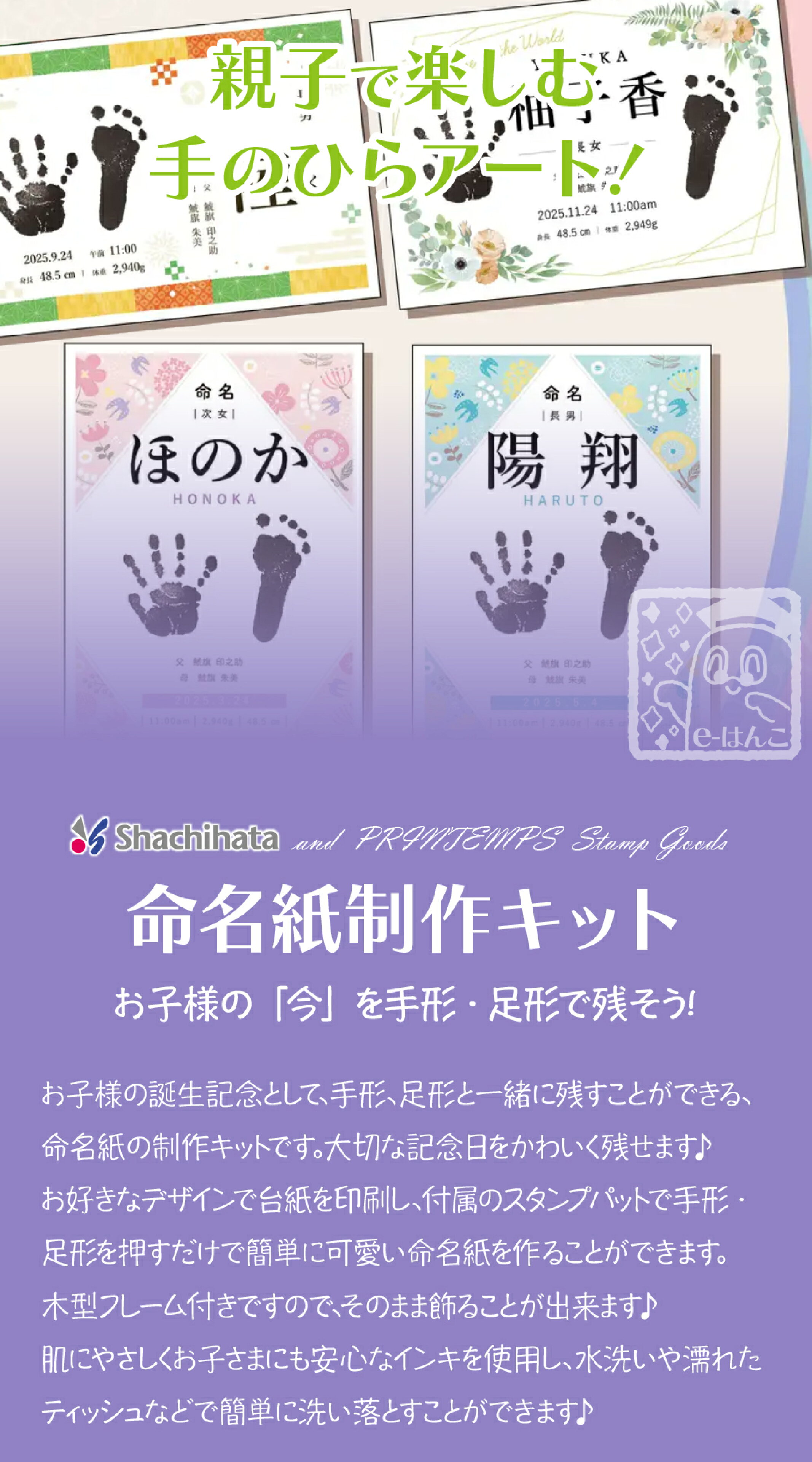 シャチハタ PALM COLORS 命名紙制作キット