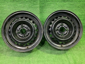 【中古】 ホンダ HONDA 純正 フィット GD2 ホイール スチール クロ 14インチ 5.5J 4穴 2本 100