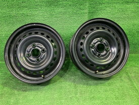 【中古】 ホンダ HONDA 純正 N-BOX JF4 ホイール スチール クロ 14インチ 4.5J 4穴 2本 100