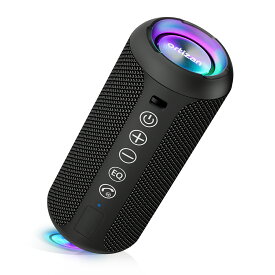 Bluetooth5.0 防水 小型スピーカー Ortizan-X10-Black ポータブルスピーカー 無線 高音質 テレビ パソコン モバイル スピーカー 防水スピーカー IPX7 キャンプ アウトドア 大音量 バッテリー搭載 ステレオスピーカー プレゼント ギフト お風呂 ブルートゥース