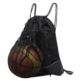 SZSS バスケットボールバッグ サッカーボールバッグ ボールケース ボールバッグ 軽量 取り外し可能 スポーツバッグ パソコンバッグ 運動 巾着バスケットボールバック 肩掛け 手提げ ブラック