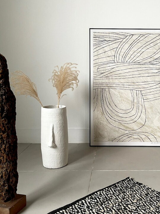 楽天市場 Sale Affari 花瓶 陶器 白 フラワーベース 大きい 23cmx42cm 北欧 おしゃれ 大 テラコッタ 大型 花器 丸型 枝物 シンプル 傘立て ドライフラワー モダン 大きな インテリア ドライフラワー フラワーポット かわいい 顔 サークル 韓国 Boho Tel テル