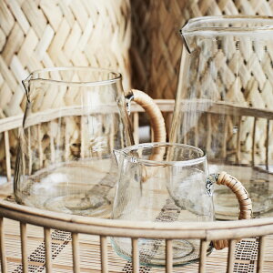 Madam Stoltz KX WO sb`[ 3bg |bg   Vv ACXeB[ n[ueB[ JNe ԕr v[g k ou[ GLASS JUG W/ BAMBOO HANDLE