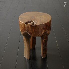 Nordal スツール 木製 w~30xh41cm 北欧 おしゃれ 丸 椅子 サイドテーブル 花台 一点物 boho TEAK wooden stool