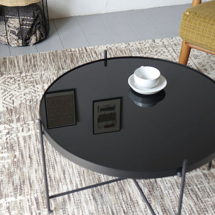 楽天市場】コーヒーテーブル ローテーブル 丸 円形 ガラス天板 