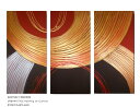 絵画 赤 ゴールド おしゃれ 壁掛け 絵 インテリア 抽象画 玄関 リビング 新築 和風 和モダン モダンアート 3枚組 旅館 ホテル オフィス モデルハウス ...