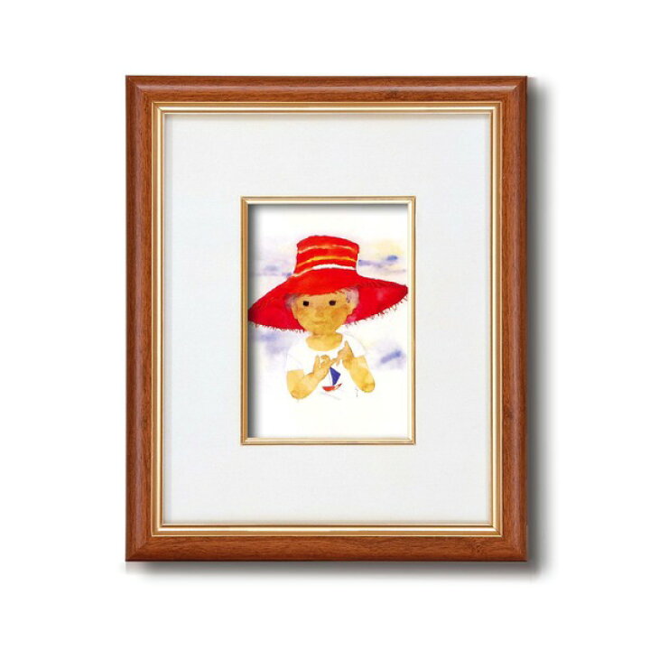 楽天市場 お買物マラソンp3倍 いわさきちひろ 絵画 版画 全30作 赤い帽子 あかいぼうし 縦壁掛け用 スタンド付き 額入りの絵童画 絵本作家 額付き アートパネル 化粧箱入絵画 壁掛けアート専門店東京アートラボ