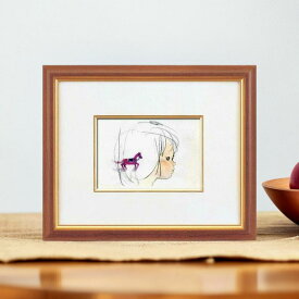 いわさきちひろ 絵画 版画 全30作 横顔(よこがお) 壁掛け用 スタンド付き 額入りの絵 童画 絵本作家 額付き アートパネル作品 化粧箱入