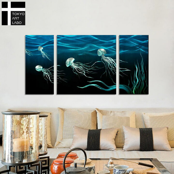 楽天市場】油絵 絵画 クラゲ 抽象画 海 深海 リビングの壁掛け 医療 