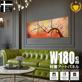 【マラソン限定クーポン配布】 【楽天ランキング1位獲得】絵画 桜 W180cm【初春の山桜】 壁掛け インテリア おしゃれ 油絵 「和を基調に、個性的でお洒落な和モダンアート」大型 油彩画 春 和風 風水 運気 3枚組 60角
