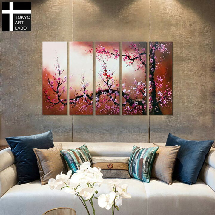 楽天市場 絵画 和モダン アート 壁掛け インテリア 梅 桜 油絵 日本画 おしゃれ 絵 リビング 和室 旅館 和食店 ディスプレイ装飾 油彩画 壁掛けアート専門店東京アートラボ