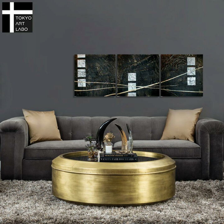 楽天市場 絵画 インテリア 黒銀の抽象 油絵 パネル おしゃれ 壁掛け 絵 リビング 玄関 壁飾り 油彩画 アート モダン Sサイズ 壁掛けアート専門店東京アートラボ