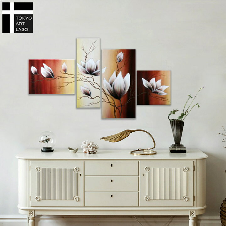 楽天市場 アートパネル 花 インテリア 絵画 おしゃれ 油絵 壁掛け モダン アート 風水 リビング 玄関 壁飾り ニッチ 絵 油彩画 Sサイズ 壁掛けアート専門店東京アートラボ