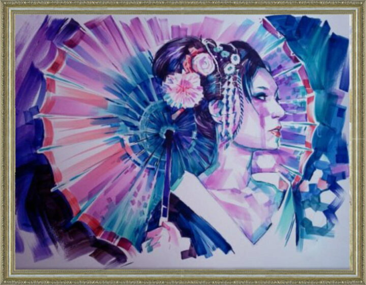 楽天市場】絵画 女性画 美人画 人物画 壁掛け インテリア 30号サイズ 