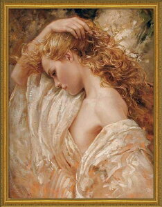 【楽天ランキング1位獲得】絵画【ロマンチスム】壁掛け インテリア 女性画 美人画 人物画 直筆 油絵 30号サイズ相当 額付き VIPルーム 書斎 演出用 高級感 ディスプレイ装飾 の絵 建築 店舗