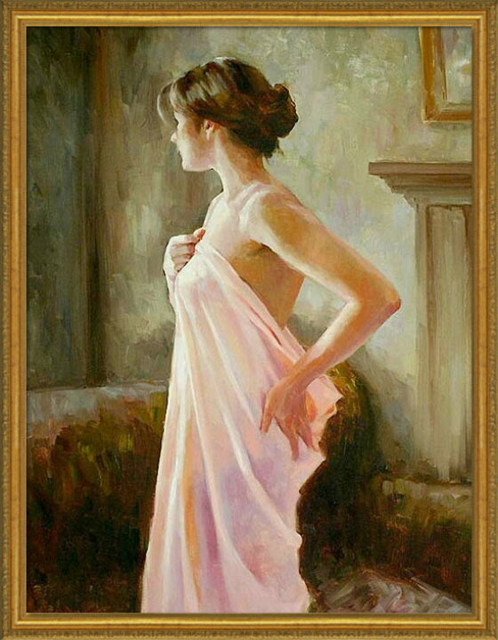 楽天市場 絵画 目覚め 壁掛け インテリア 女性画 美人画 人物画 30号相当 額付き 直筆 Vipルーム 書斎 特別な空間の演出 店内ディスプレイ の絵 建築 内装用 アート 大型 壁掛けアート専門店東京アートラボ