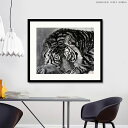圧倒的迫力 ISSEY HONDA 虎画・眼光 和モダンインテリア向け水墨画 邪気払い 厄除け効果も期待できる壁掛けアートパネル