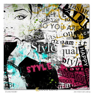 COCOEURO CeAA[g Be[Wt@bV Xg[gA[g PLEXIGLAS t[XA[gpl Fille de mode Grunge5 75cm×75cm `