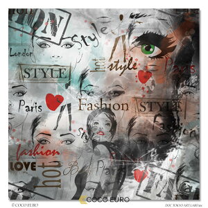 COCOEURO CeAA[g Be[Wt@bV Xg[gA[g PLEXIGLAS t[XA[gpl Fille de mode Grunge8 75cm×75cm `