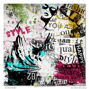 COCOEURO CeAA[g Be[Wt@bV Xg[gA[g PLEXIGLAS t[XA[gpl Fille de mode Grunge9 100cm×100cm `