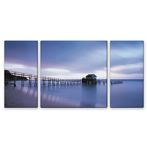 海の朝日 絵画 インテリア アートパネル サンライズ W60cm H30cm D2cm 3枚セット 海岸 風景 新築 装飾 壁掛け 壁絵 軽量 軽い おしゃれなリビングやオフィスに最適