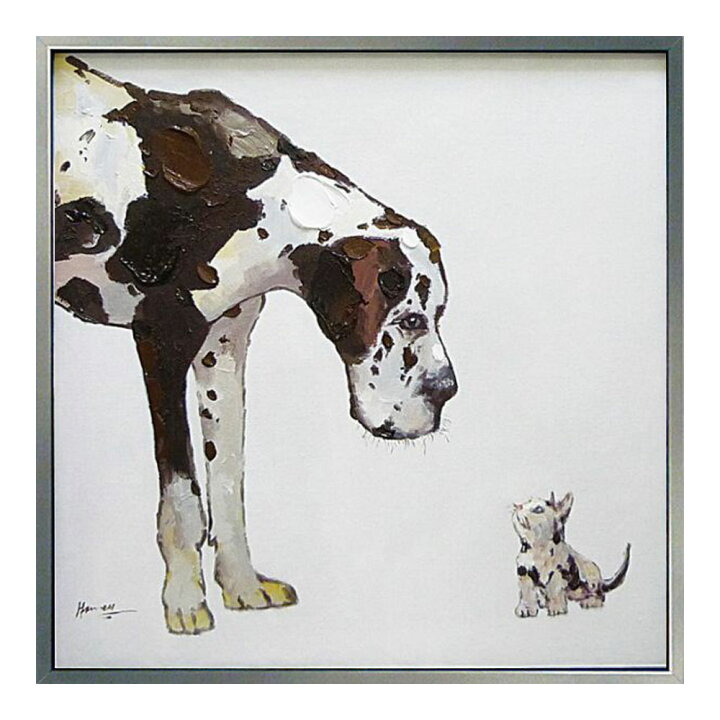 楽天市場 絵画 壁掛け 壁に飾る絵画 おおきいのはからだだけ 犬の絵動物ペットの絵 セッターと猫の絵大きいサイズの油絵 抽象画 風景画花柄 和柄の壁掛けアートモノトーン 黒 白黒 壁掛けアート専門店東京アートラボ