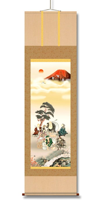 楽天市場 掛け軸 開運 掛軸 七福神 飛鶴 赤富士 尺五最高品質 尺五 水墨山水 風水 四季花 松竹梅鶴亀七福神 旭日 赤富士 吉祥 天照大神 天照大御神 壁掛けアート専門店東京アートラボ