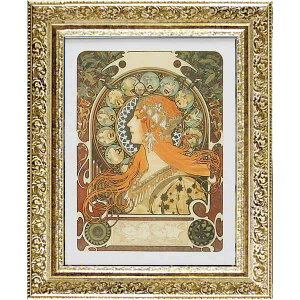 �y����N�[�|���z�z���z �A�[�g�p�l�� ���h���̗ǂ��t���[�� �~���V���̊G �X�ܑ��� Mucha�u�]�f�B�A�b�N�v TVSB