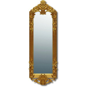 鏡 姿見 ロココ調 グレースミラー デコ「バトラズ アンティークゴールド」