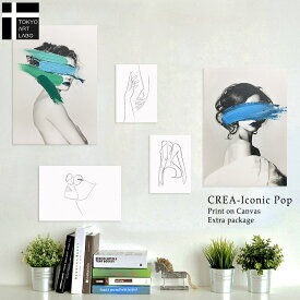 【本物の絵具で部分ペイント】アートパネル 5枚組 CREA Iconic Pop 北欧 インテリア アート 絵 おしゃれ かわいい 壁掛け ファブリック パネル セット 韓国 手描き 母の日 【RSL】