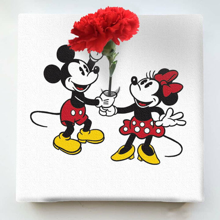 楽天市場 ラッピング無料 ミッキー ミニー Ikebana 生きてるインテリア 生け花 花瓶付き プレゼント Disney キャンバスパネル アートパネル 結婚祝い 新築祝い 花挿し 挿し花 挿花 差し花 結婚記念日 キャンパス おしゃれ ポスター 韓国 Mickey Mouse Minnie
