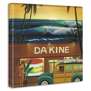 【サイズ選択OK最大100cm】HILO KUME ハワイアートパネル リゾートインテリア サーフ&トロピカルデザイン絵画 ヤシの木 サーフィン 浜辺 砂浜 プルメリア 海 波