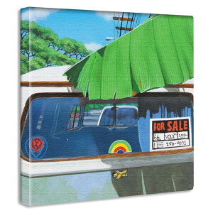 【サイズ選択OK最大100cm】HILO KUME ハワイアートパネル リゾートインテリア サーフ&トロピカルデザイン絵画 ヤシの木 サーフィン 浜辺 砂浜 プルメリア 海 波