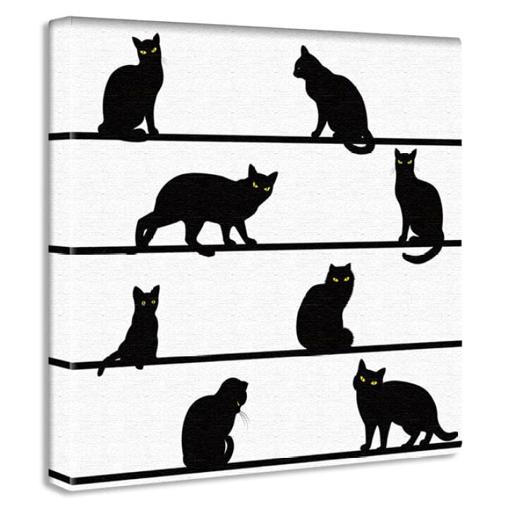 楽天市場 黒猫の絵 アートパネル キャンバス おしゃれ インテリア 絵画 壁掛け キャンバス テレワーク 撮影 背景 キャット キャッツ キャットウォーク ねこだらけ ポップ カジュアル 教室 サロン 病院 クリニック 壁掛けアート専門店東京アートラボ