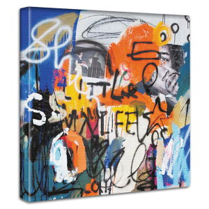 ストリート アートパネル グラフィティ風【サイズ30cmから100cm】デザイン壁掛け インテリア 絵画 バスキア・バンクシースタイルのアートパネル