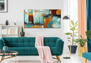 �y12/20 ����N�[�|���z �y�y�V�����L���O1�ʊl���z�A�[�g�p�l�� BWA �A���o�[�u���[ 100cm×50cm �k�� �Ǌ|�� �C���e���A �A�[�g ���_�� ������� �G�� Amber Blue Abstract ���� �V���r�[ �� ���F �a�� 