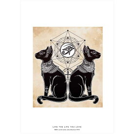 ポスター A3 バステト Bastet 猫 エジプト 神話 魔法陣 記号 暗号 古代文明 宗教 インテリア アートポスター