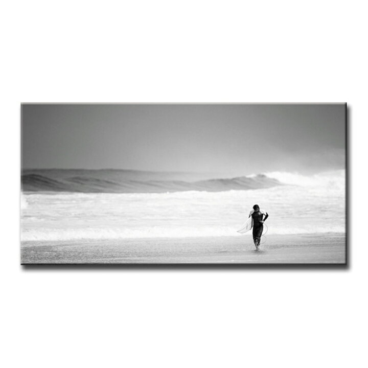 楽天市場 絵画 インテリア Usart Surfer W100cm H50cm D4cm ファブリックパネル 横長 絵 おしゃれ インテリア 壁掛け 海 新築 壁絵 飾り 装飾 壁 軽量 軽い Print On Canvas キャンバスパネル ファブリックボード 写真 フォトパネル 砂浜 サーフィン モノクロ 自然