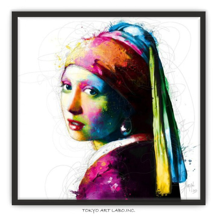 楽天市場 絵画 インテリア おしゃれ フェルメール ポップアート Vermeer Pop アートパネル 絵 カラフル アート ブランド セレブ サロン ラウンジ 額入り 額付き スタイリッシュ 西洋画 黒枠 女性画 オマージュ 作品 華やか 耽美 作家 額絵 名画 アーティスティック 東京