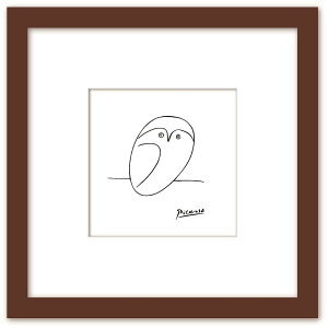 【マラソン限定クーポン】 北欧 Art Collection パブロ ピカソ 絵 Pablo Picasso Sサイズ Le Hibou ふくろう Line art ウォールインテリア アート 素描 かわいい 動物 ドローイング 芸術作品 贈り物 有名 画