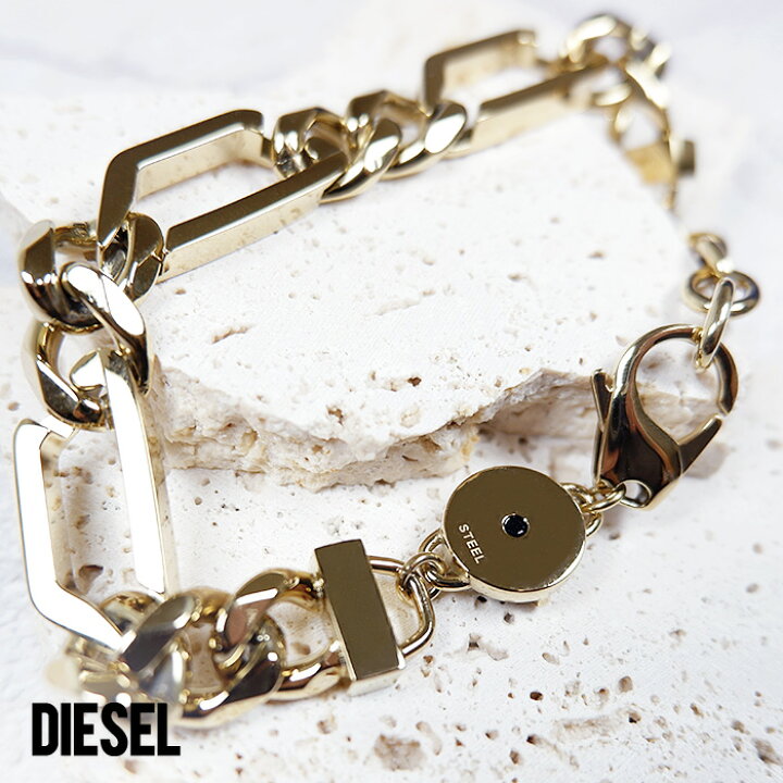 楽天市場】【P×5倍！】DIESEL ディーゼル ブレスレット ゴールド 