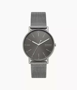 �yP×5�{�I�z SKAGEN �X�J�[�Q���y���������z�y2�N�ۏؕt�zSIGNATUR �O�j �O���[�X�`�[�����b�V���E�H�b�` �r���v SKW6577 �V���v��
