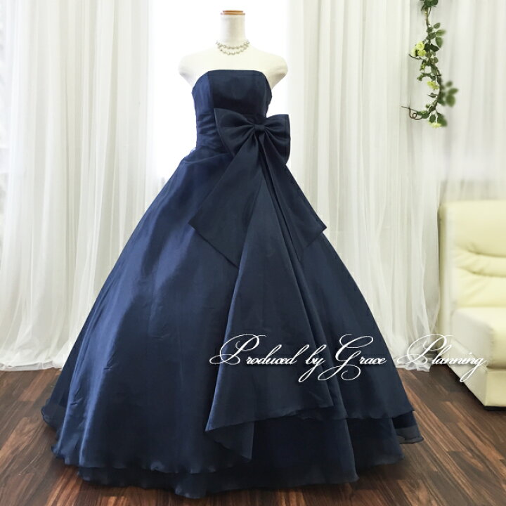 楽天市場】カラードレス 演奏会用ドレス 紺 ネイビー カラードレス 5号  