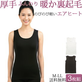 裏起毛 厚手 タンクトップ あったかインナー レディース 秋 冬 暖かい 防寒 ベスト ロング丈 重ね着 セット 3枚 大きいサイズ LL M L 黒 白 透け防止 女性 下着 婦人 肌着 寒さ 冷え対策 部屋着 ノースリーブ ストレッチ