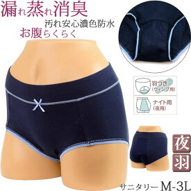 サニタリーショーツ 羽根つき 夜用 生理用ショーツ 綿 かわいい レディース 深め 防水布付きショーツ 消臭 [M:1/4] 大きいサイズ3L ll L M 生理用パンツ 産後用 産褥ショーツ 春夏秋冬 深ばき 生理ショーツ フルバック ジュニア