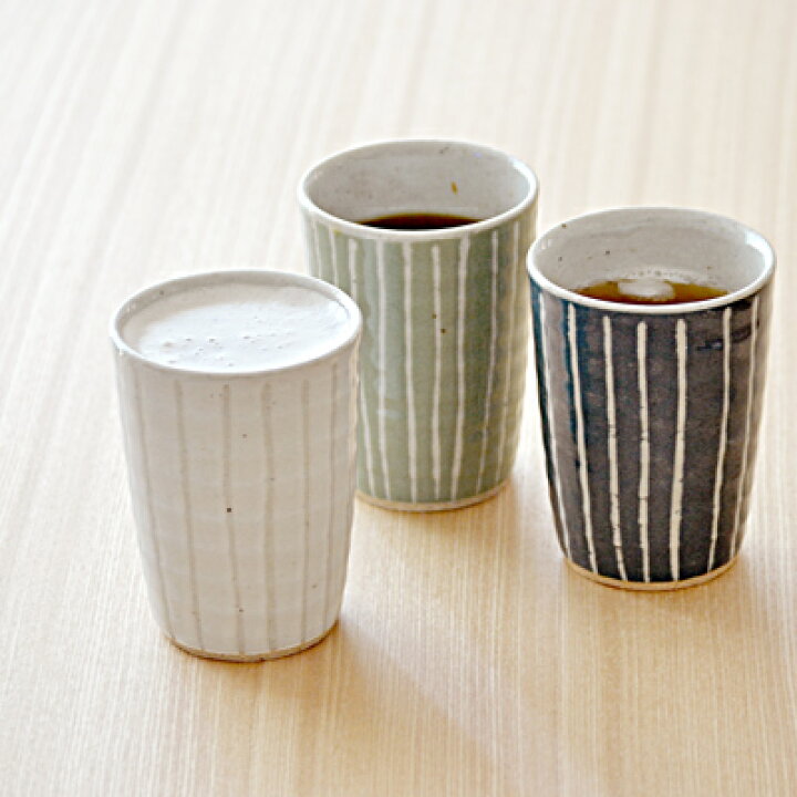 楽天市場 土物のタンブラータンブラー コップ コーヒーカップ 焼酎カップ ビアカップ 酒器 ストライプ フリーカップ カフェ風 おしゃれ モダン カフェ食器 陶器 和モダン 食器専門店テーブルウェアイースト