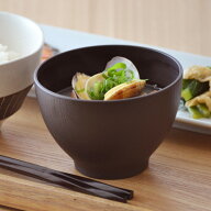 和食器 汁椀 おしゃれ 木目スープボウル S (ダークブラウン) マットボウル お椀 スープボール 汁椀 お碗 …